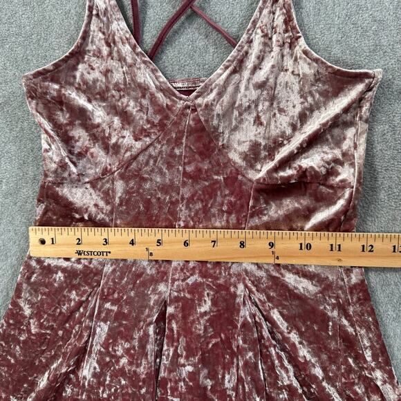 American Eagle Outfitters Crushed Velvet Strappy Mini Dress Size XXS Purple - Picture 4 of 9